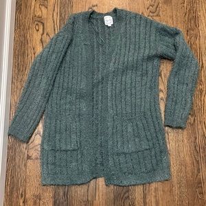 Green cardigan